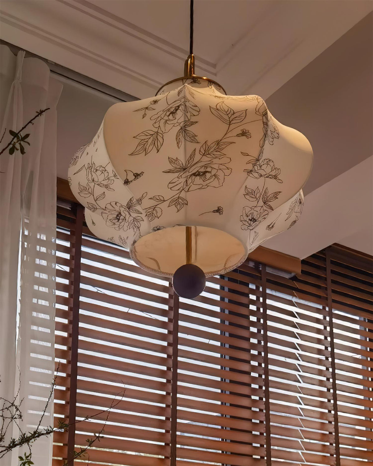 Calira Fabric Pendant Lamp-Neutral Decor