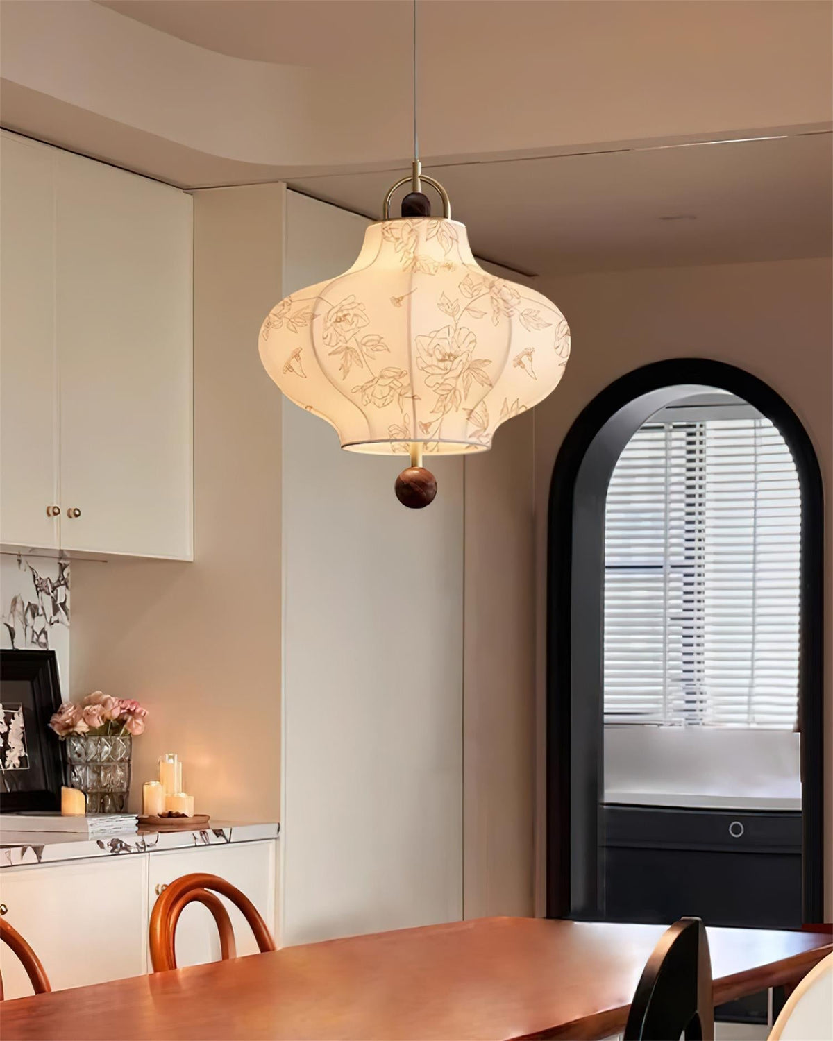 Calira Fabric Pendant Lamp-Neutral Decor