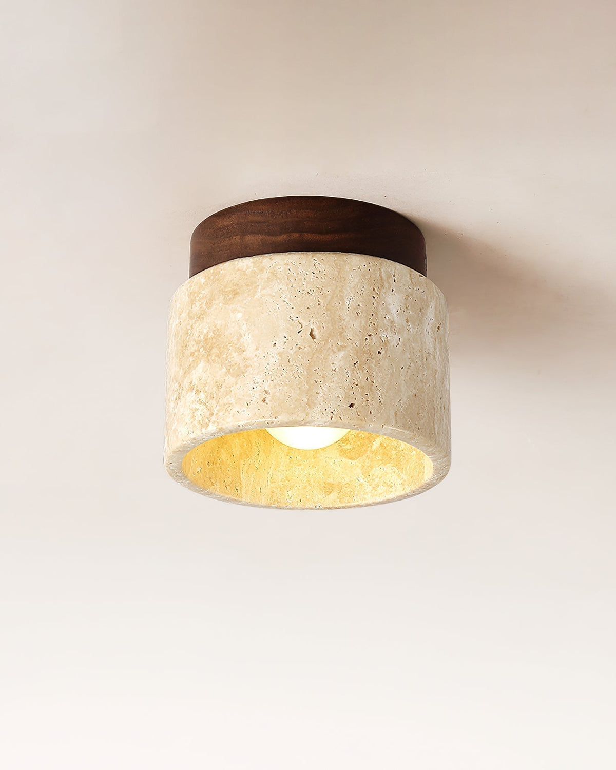 Lysaen Stone Travertine Ceiling Light-Neutral Decor