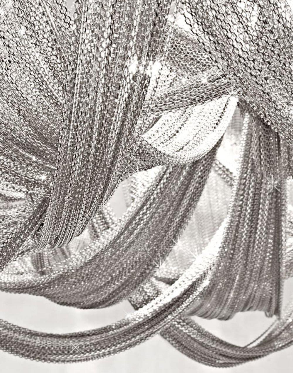 Lucella Plafonnier Frange Chaîne Cadre Nickel