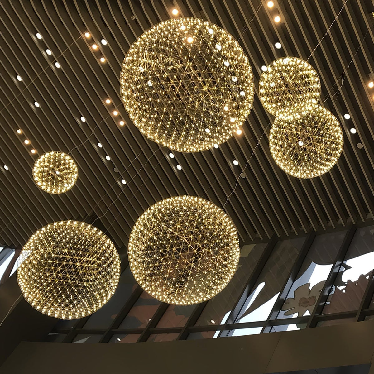 Gold Spark Ball Pendant Light-Neutral Decor