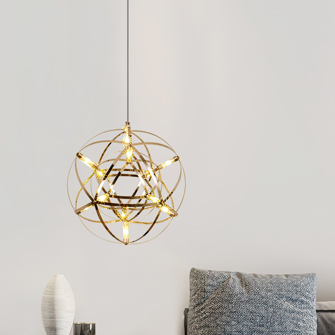 Gold Spark Ball Pendant Light-Neutral Decor