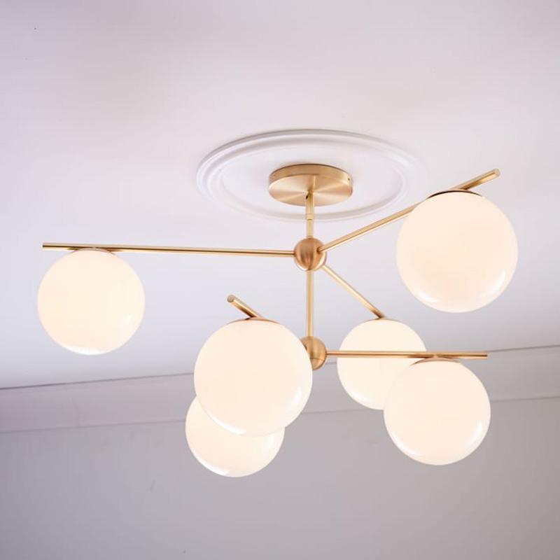 Celine Lustre Sphère & Tige Moderne Or LED