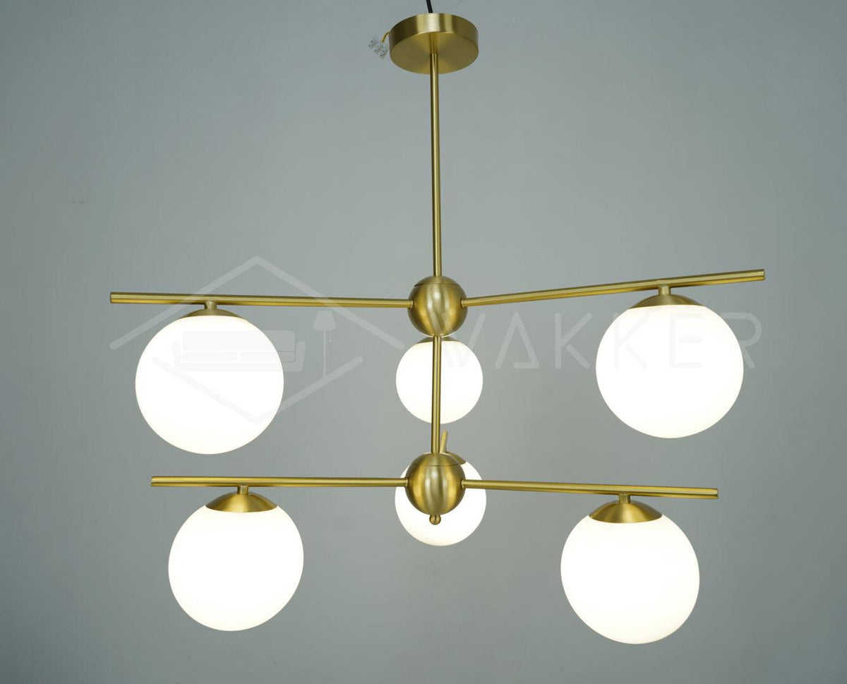 Celine Lustre Sphère & Tige Moderne Or LED