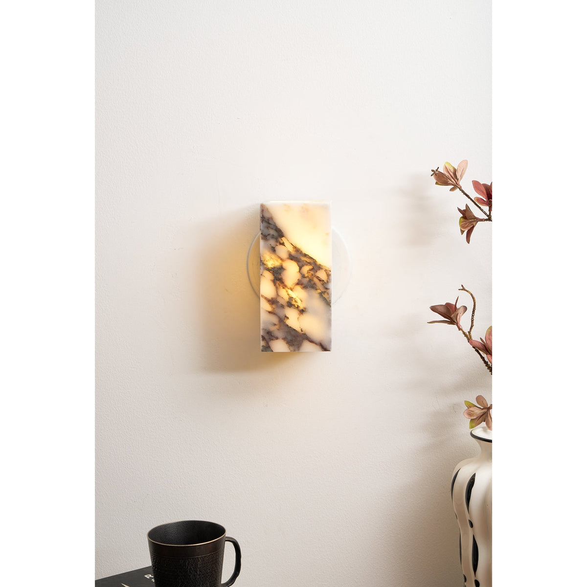 Illaee Moderne Minimaliste Carré Marbre Applique Murale