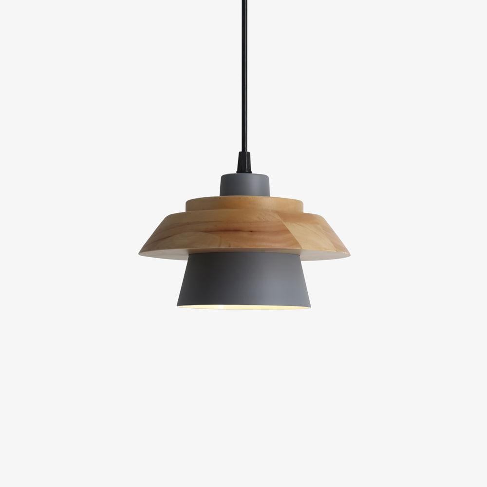 Arisha Dôme Moderne LED Suspension Métal Bois Noir Blanc Gris Salon Chambre à Coucher