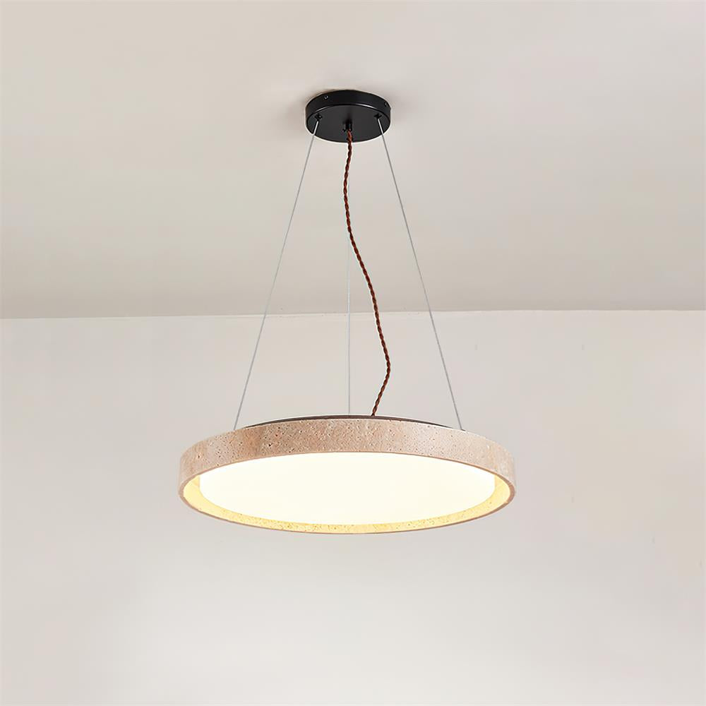 Ritta Pendant Light Travertine Ring-Neutral Decor