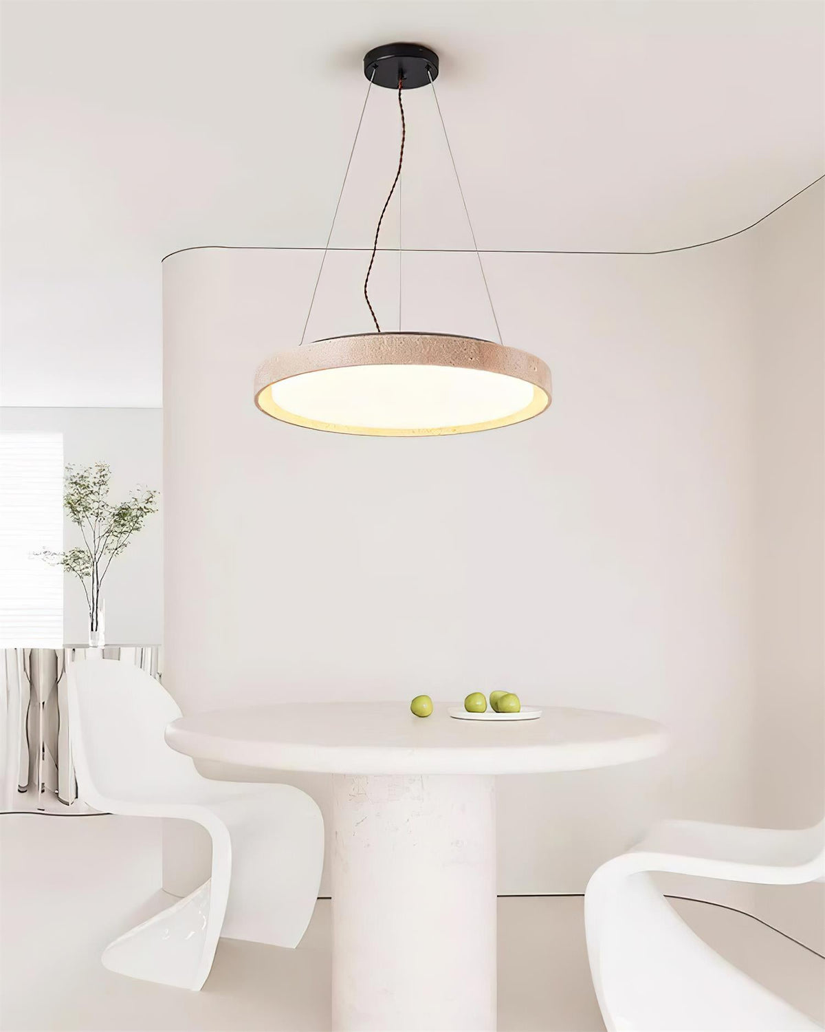 Ritta Pendant Light Travertine Ring-Neutral Decor
