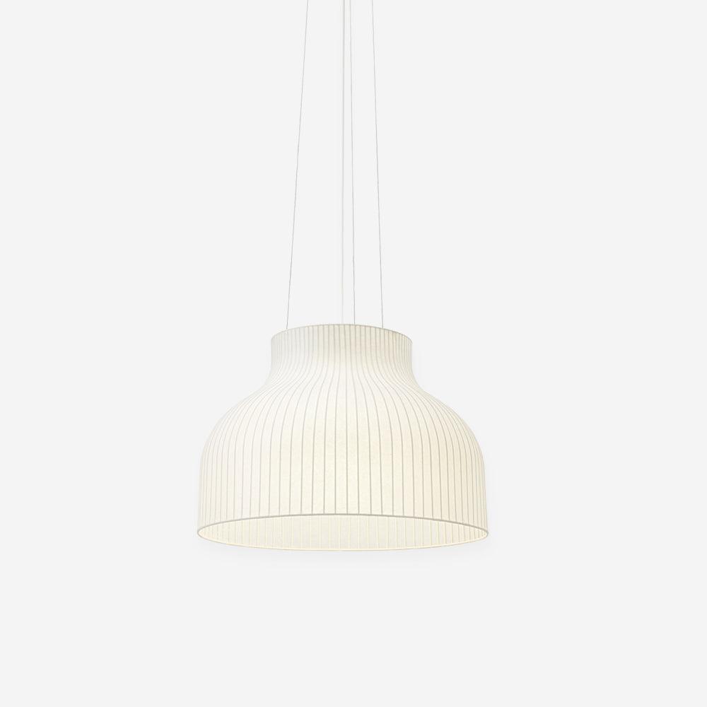 Pendant Light Silk Bell Shade Pleated Curved Modern Minimalist-Neutral Decor