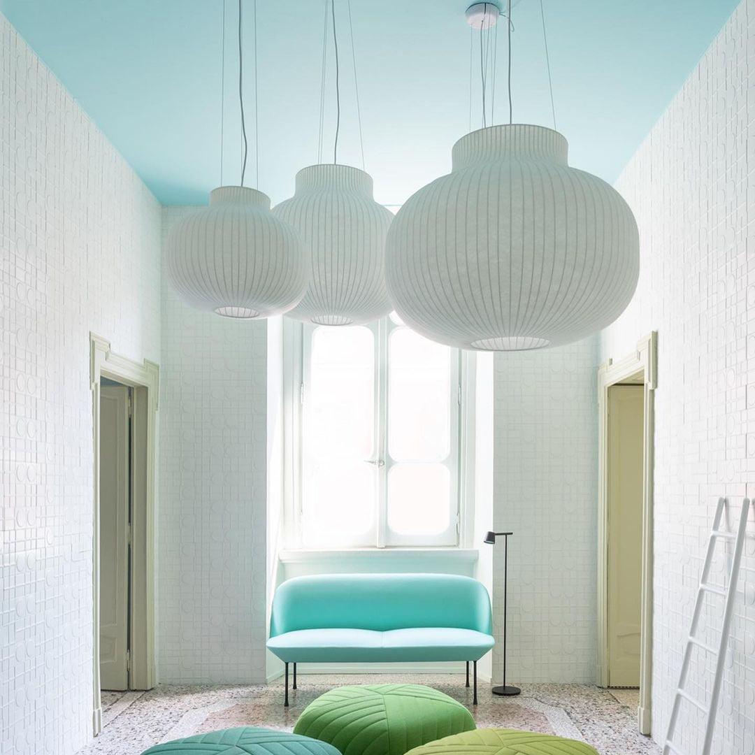 Pendant Light Silk Bell Shade Pleated Curved Modern Minimalist-Neutral Decor