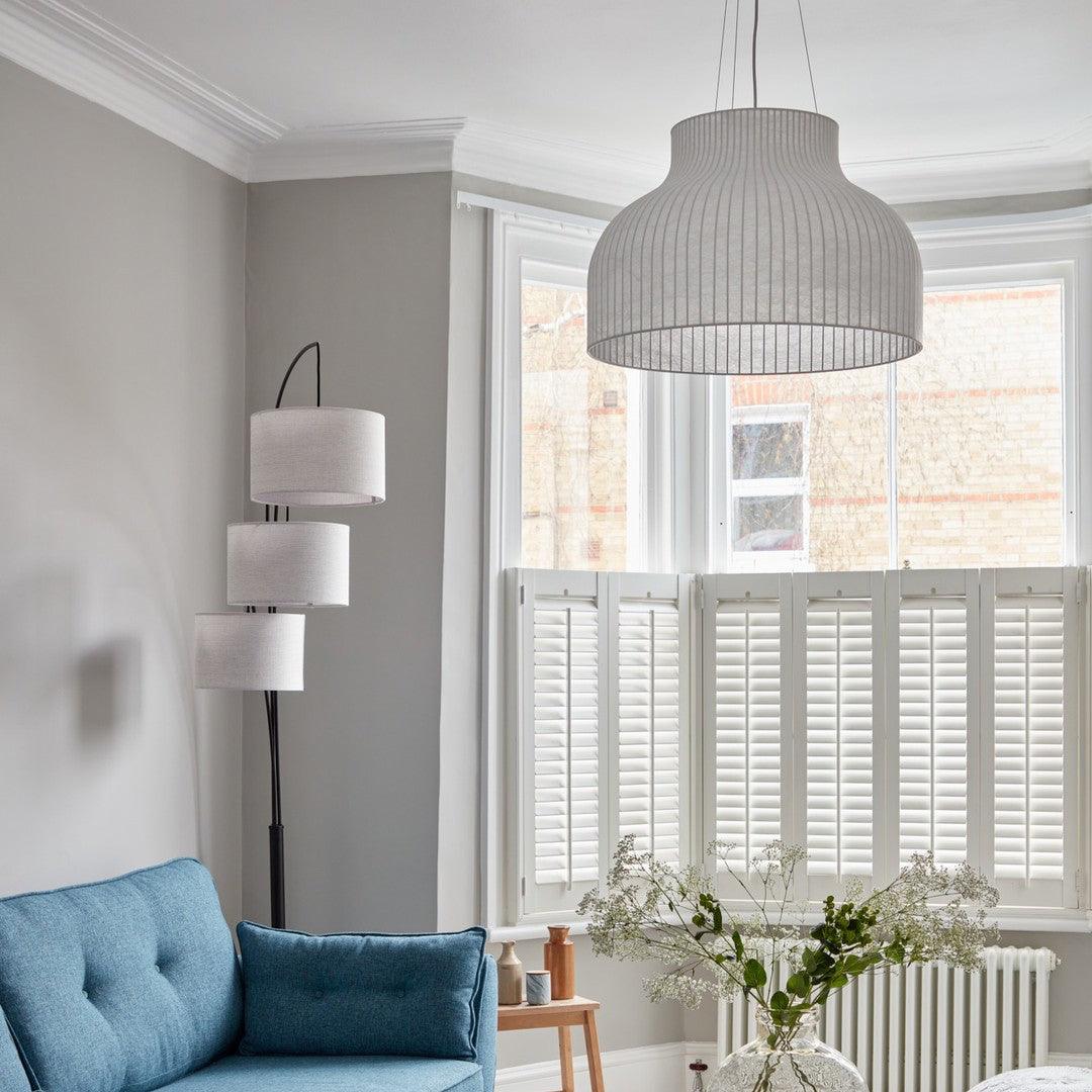 Pendant Light Silk Bell Shade Pleated Curved Modern Minimalist-Neutral Decor