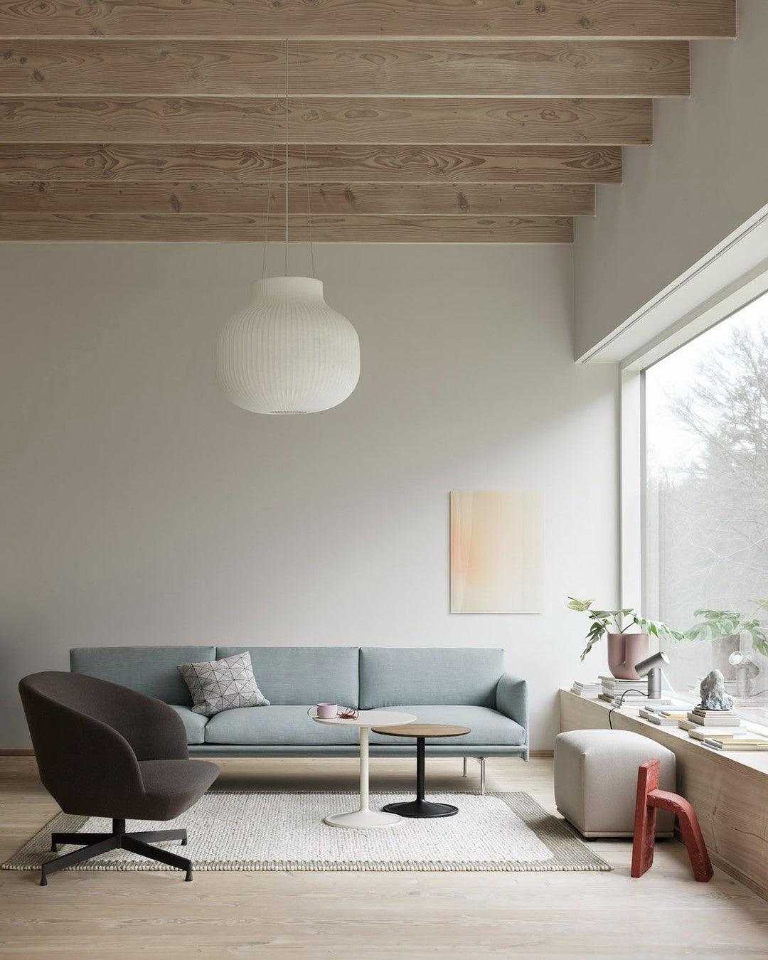 Pendant Light Silk Bell Shade Pleated Curved Modern Minimalist-Neutral Decor