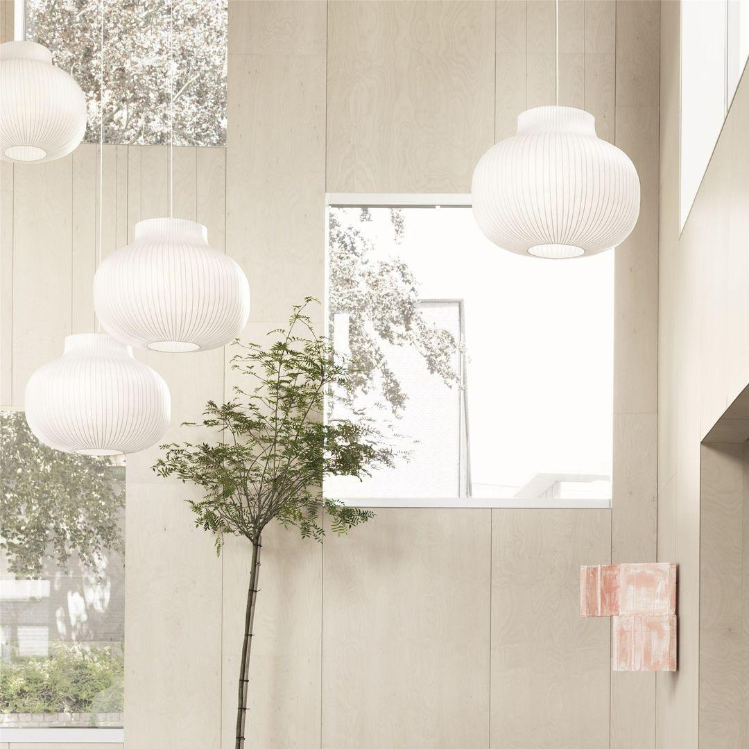 Pendant Light Silk Bell Shade Pleated Curved Modern Minimalist-Neutral Decor
