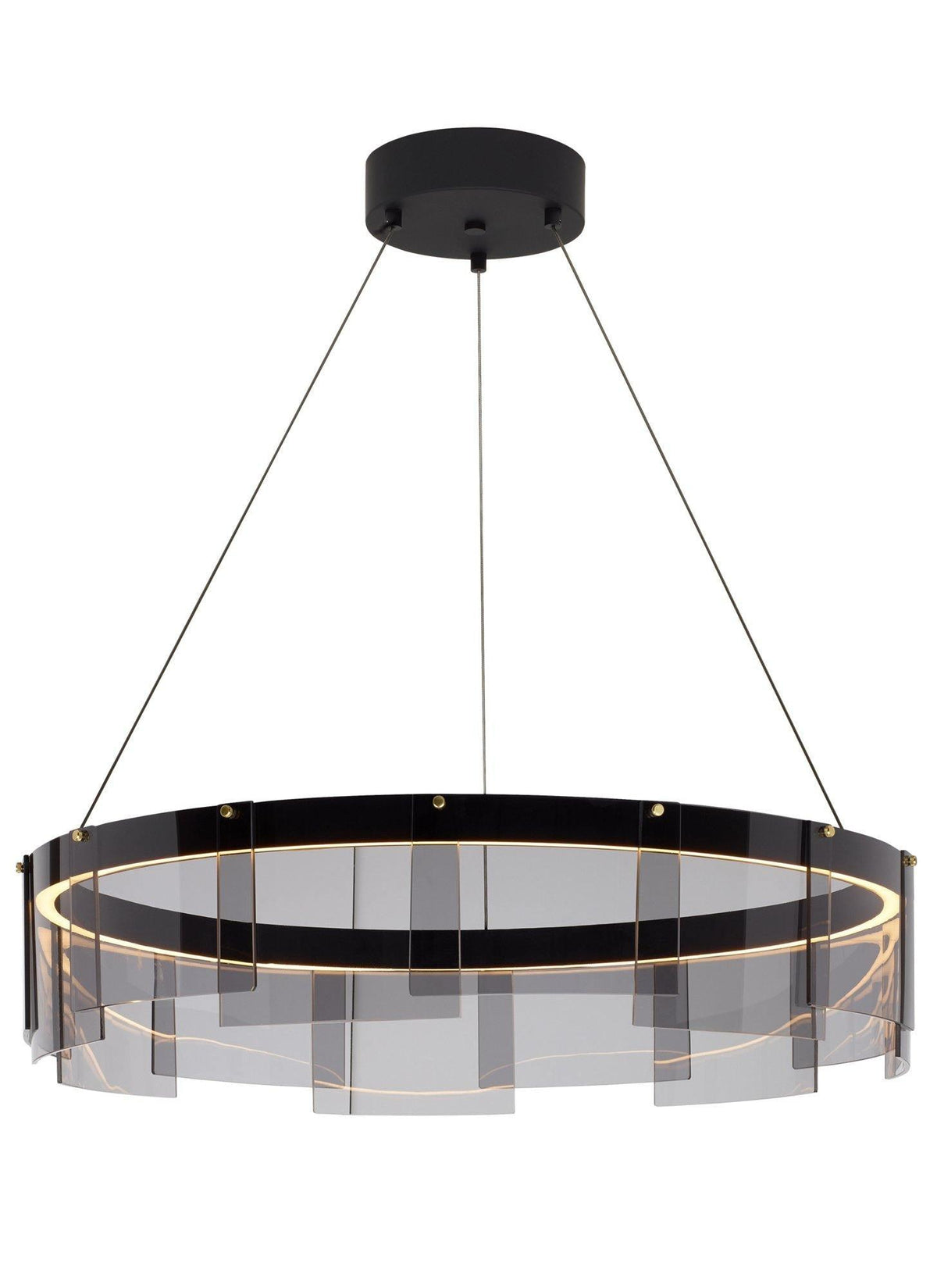 LustraLustre LED Anneau en Noir Moderne