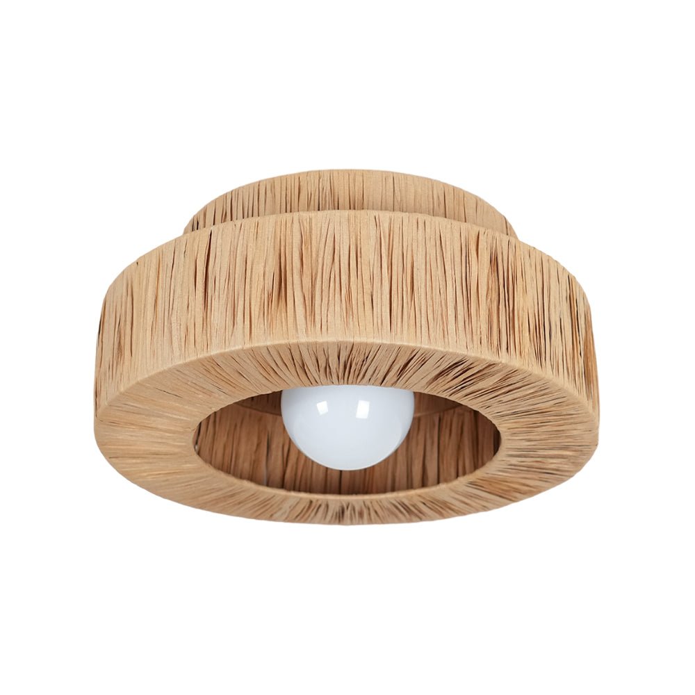 Sorenna Plafonnier artistique en paille naturelle