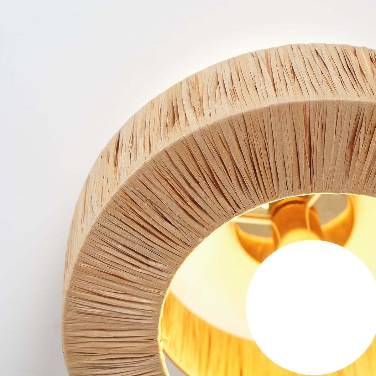 Sorenna Plafonnier artistique en paille naturelle