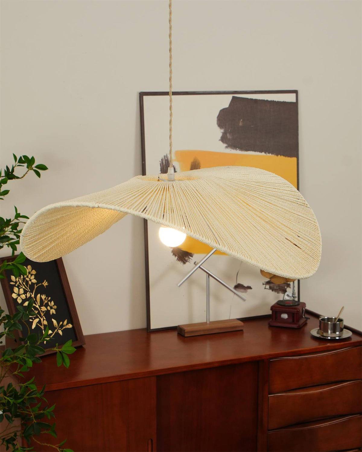 Solara Handwoven Natural Rattan Pendant Light-Neutral Decor
