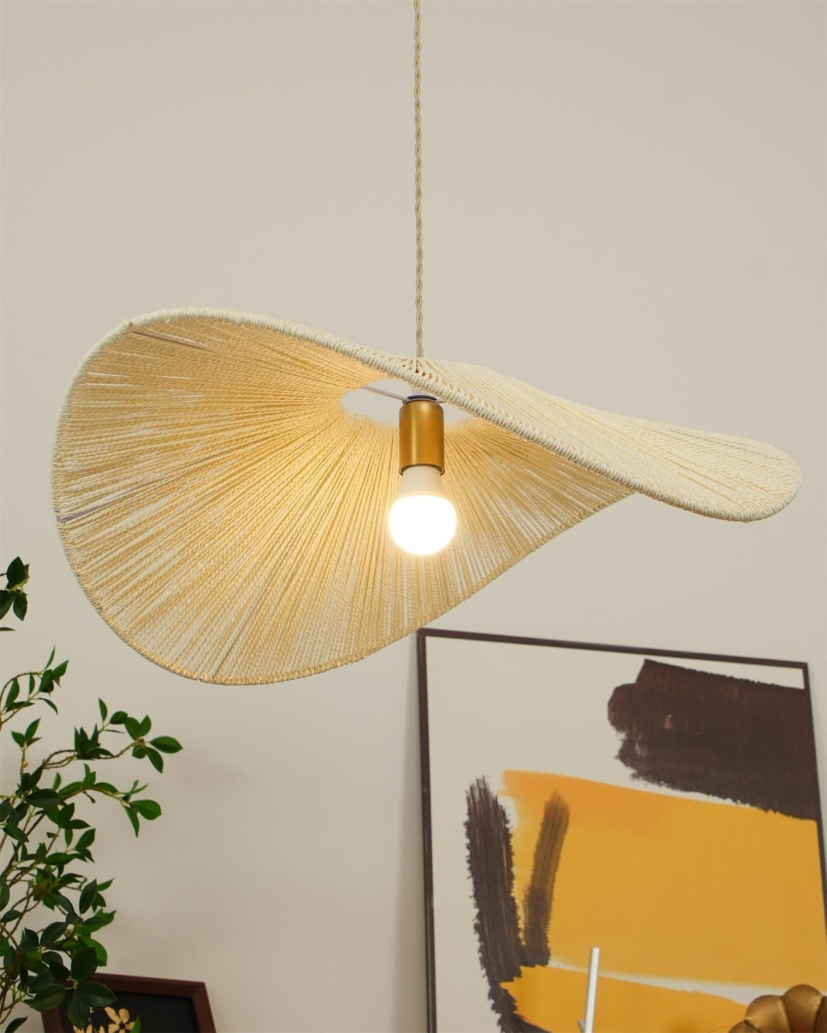 Solara Handwoven Natural Rattan Pendant Light-Neutral Decor
