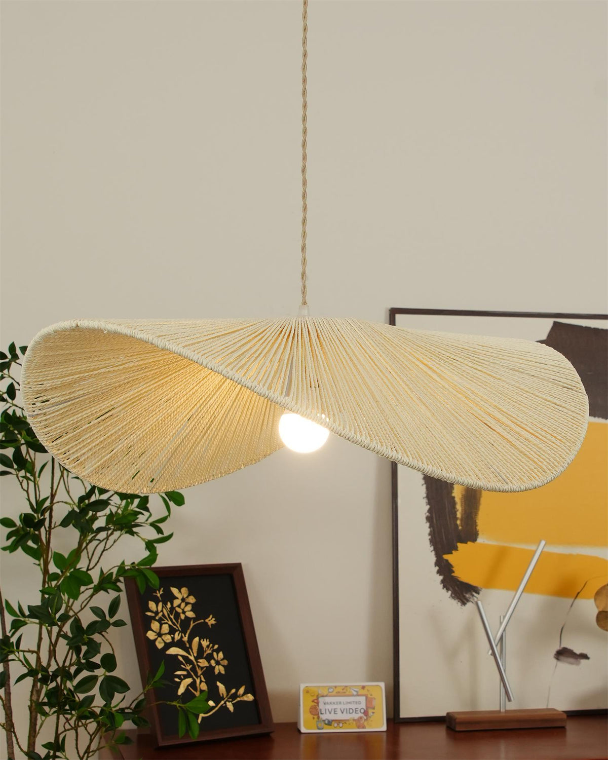 Solara Handwoven Natural Rattan Pendant Light-Neutral Decor
