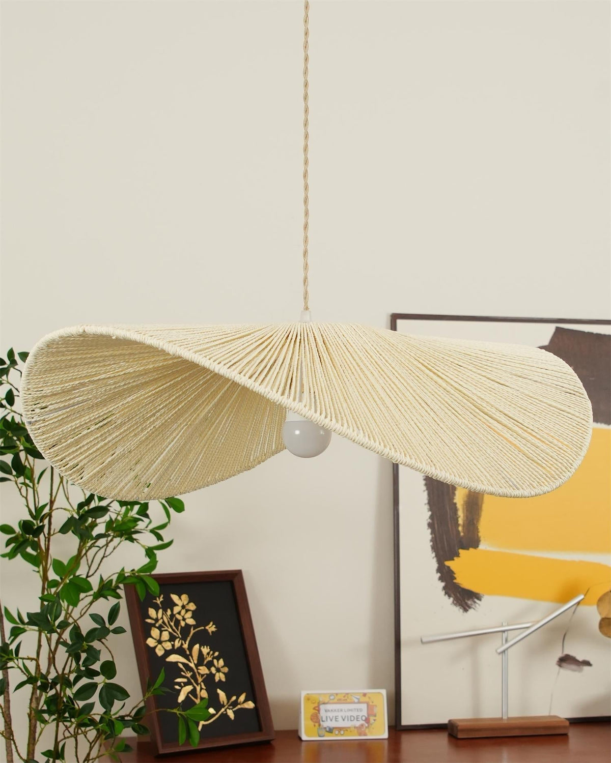 Solara Handwoven Natural Rattan Pendant Light-Neutral Decor