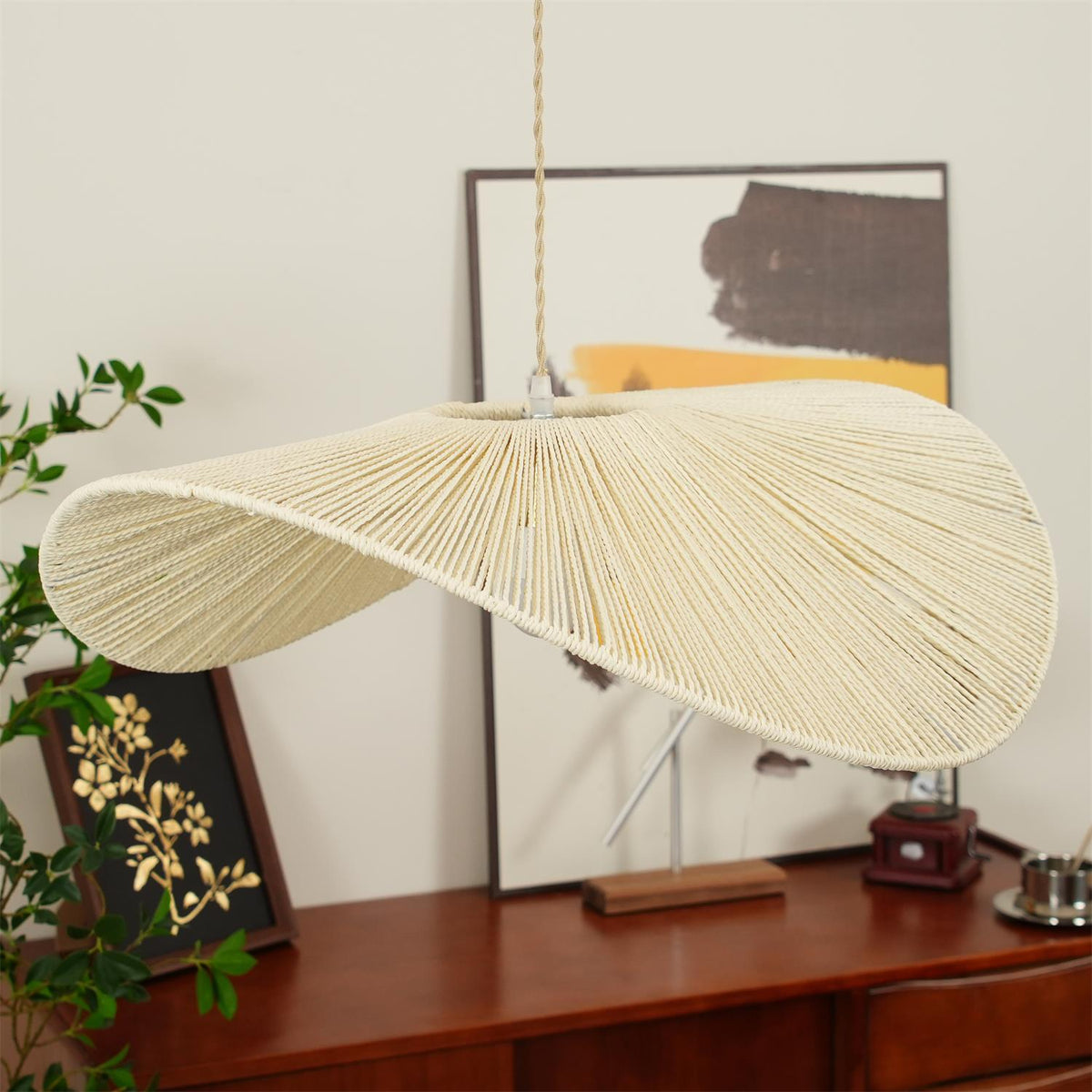 Solara Handwoven Natural Rattan Pendant Light-Neutral Decor