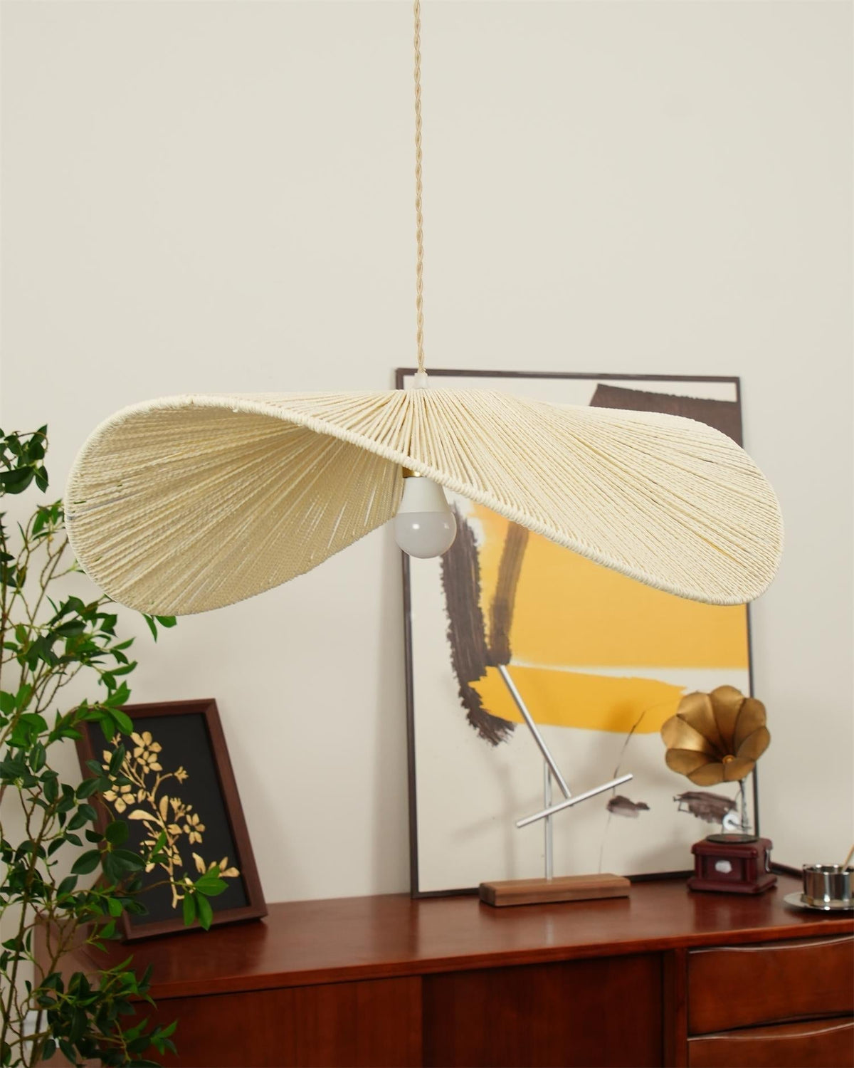Solara Handwoven Natural Rattan Pendant Light-Neutral Decor