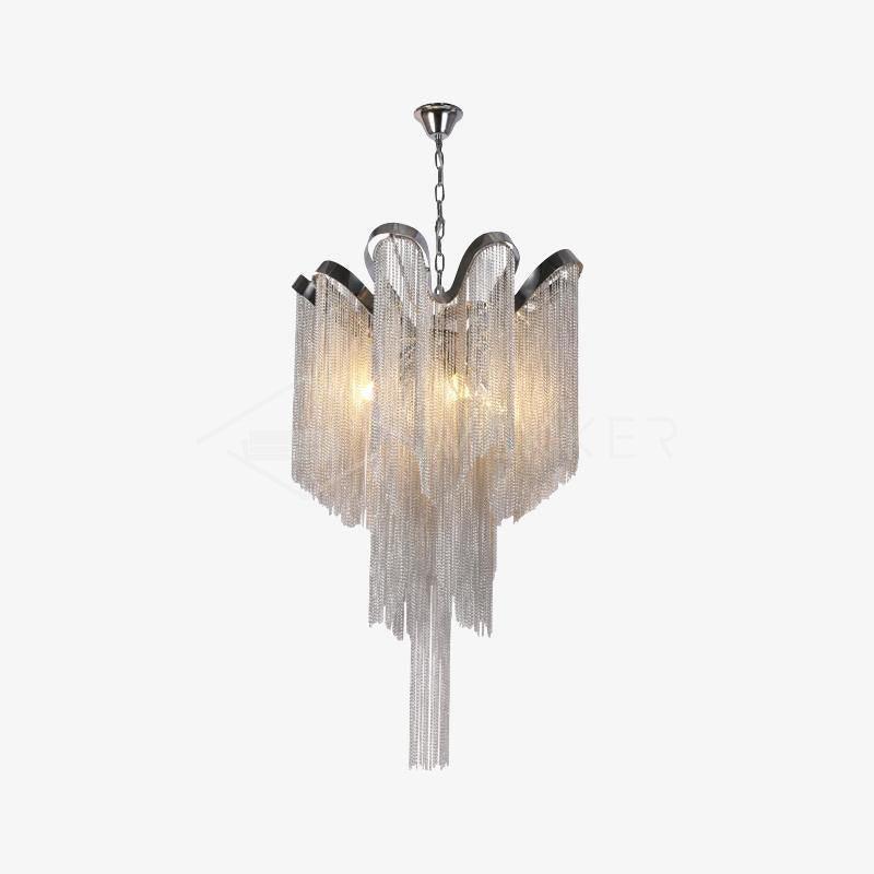 Ivararia Suspension Lampe Chaîne en Nickel Coulant