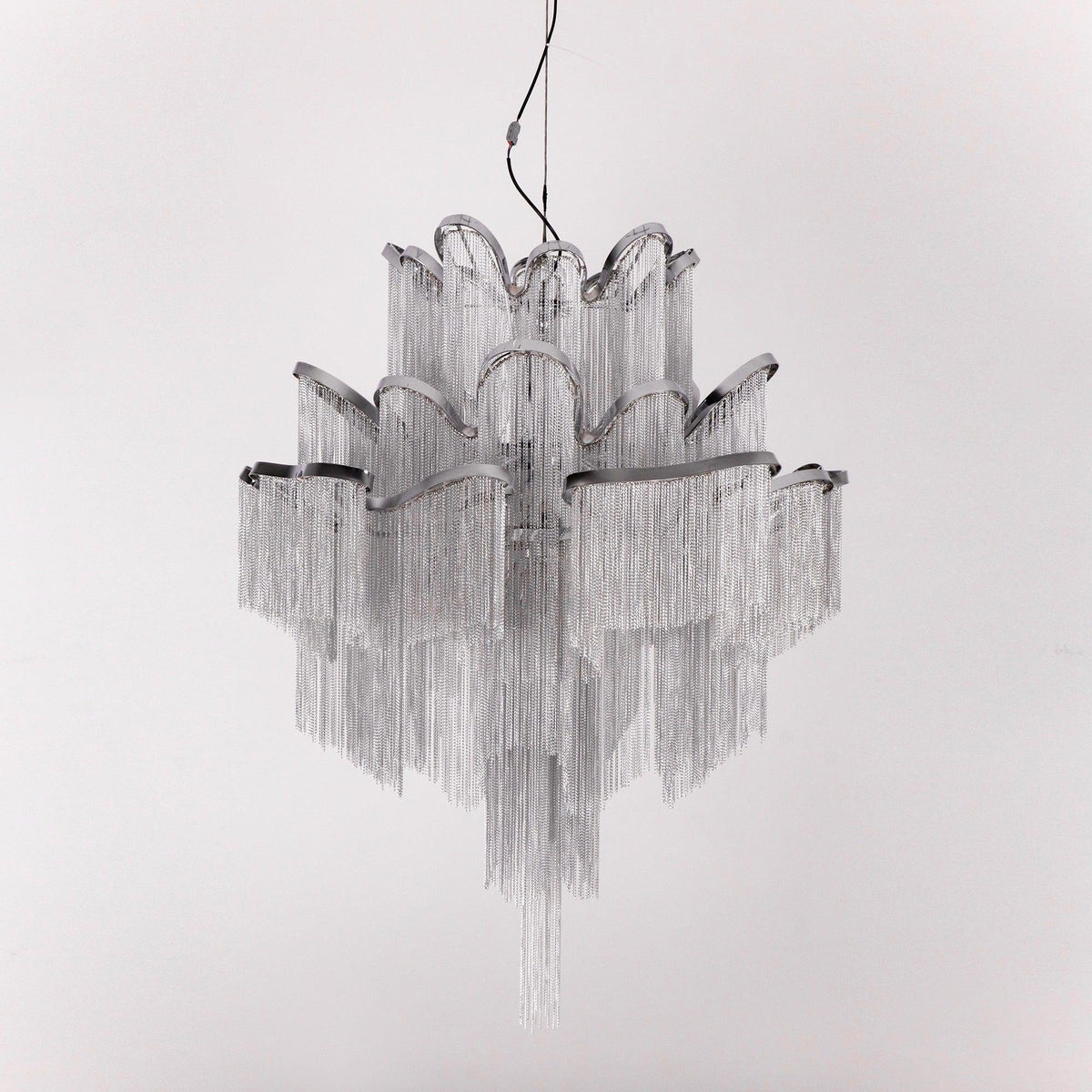 Ivararia Suspension Lampe Chaîne en Nickel Coulant