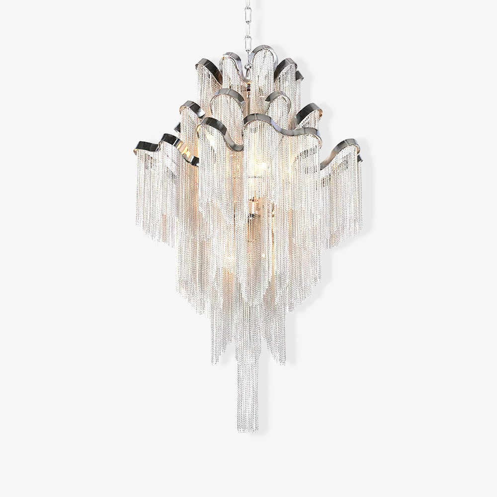Ivararia Suspension Lampe Chaîne en Nickel Coulant