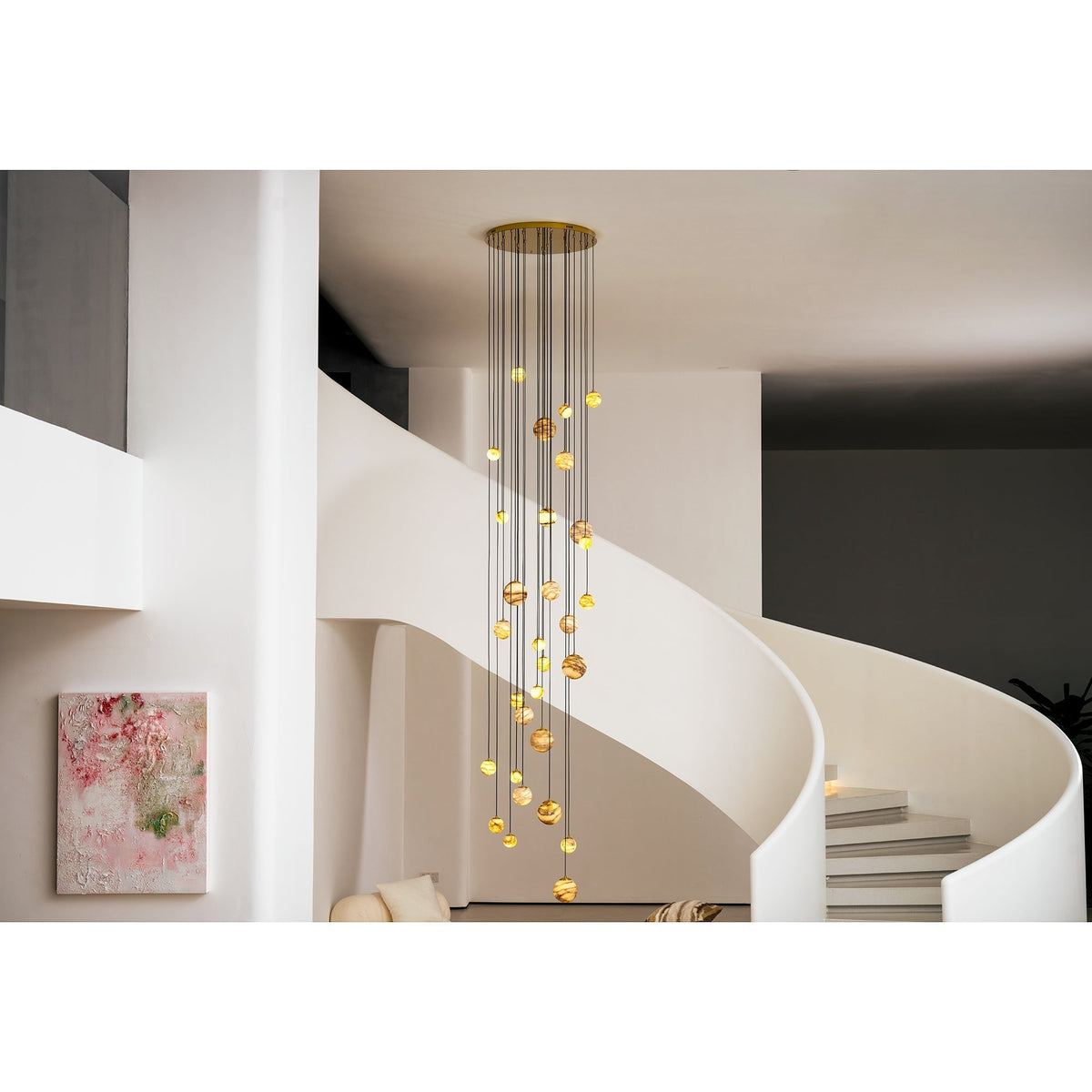 Sultana Chandelier Alabaster Cluster Orb Cascade-Neutral Decor