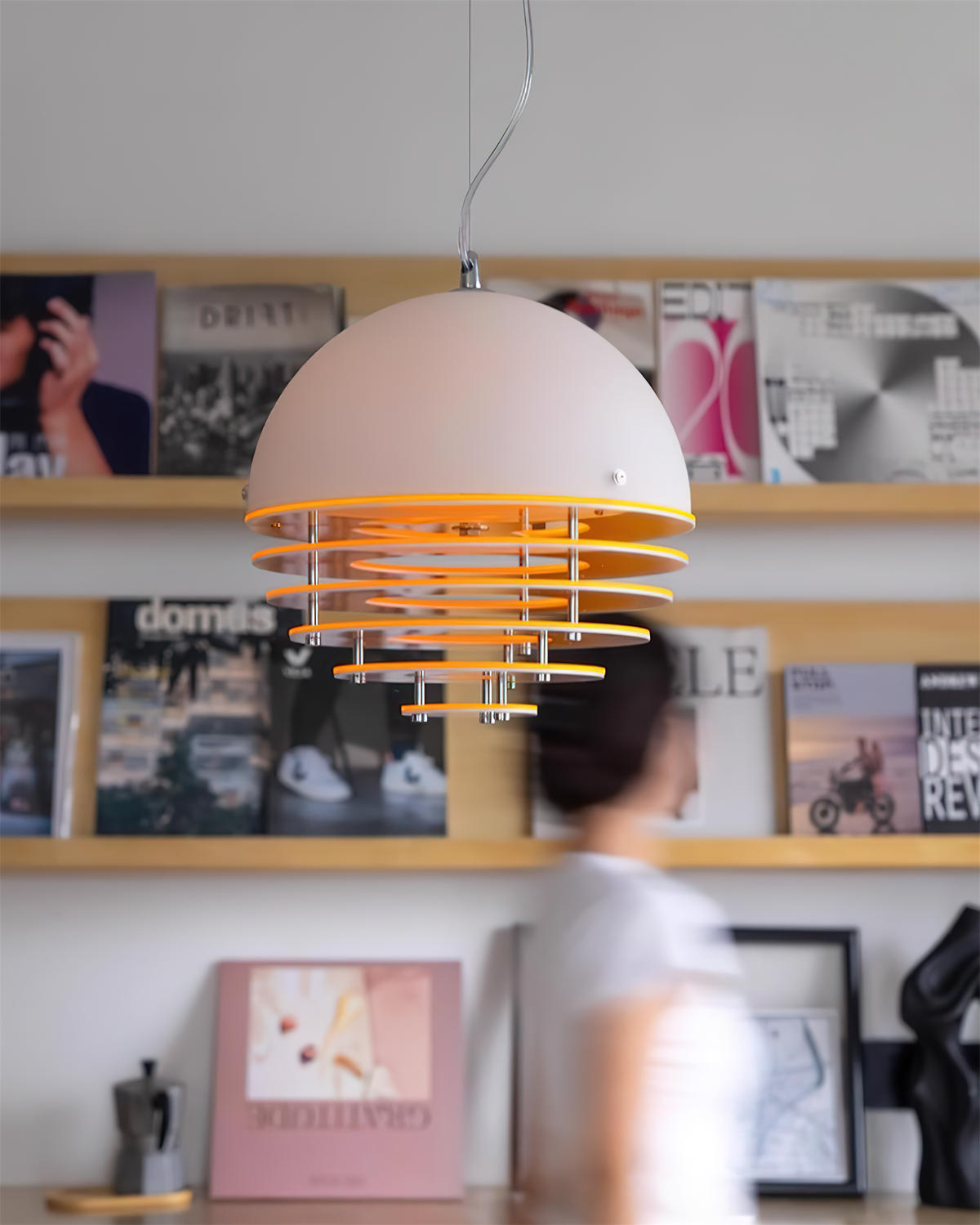 Pendant Lamp Modern Layered Shade Soft Glow Dining Room-Neutral Decor