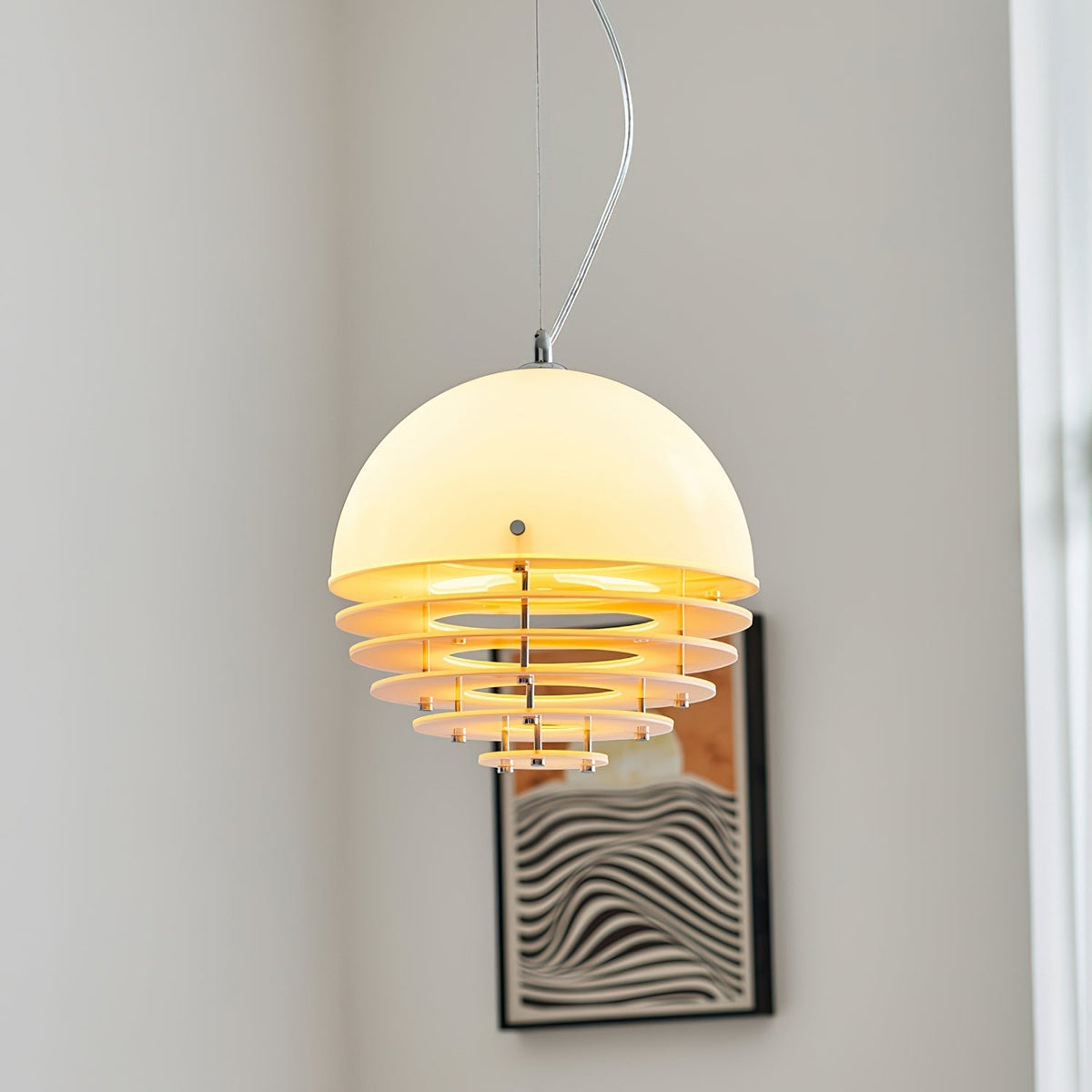 Pendant Lamp Modern Layered Shade Soft Glow Dining Room-Neutral Decor