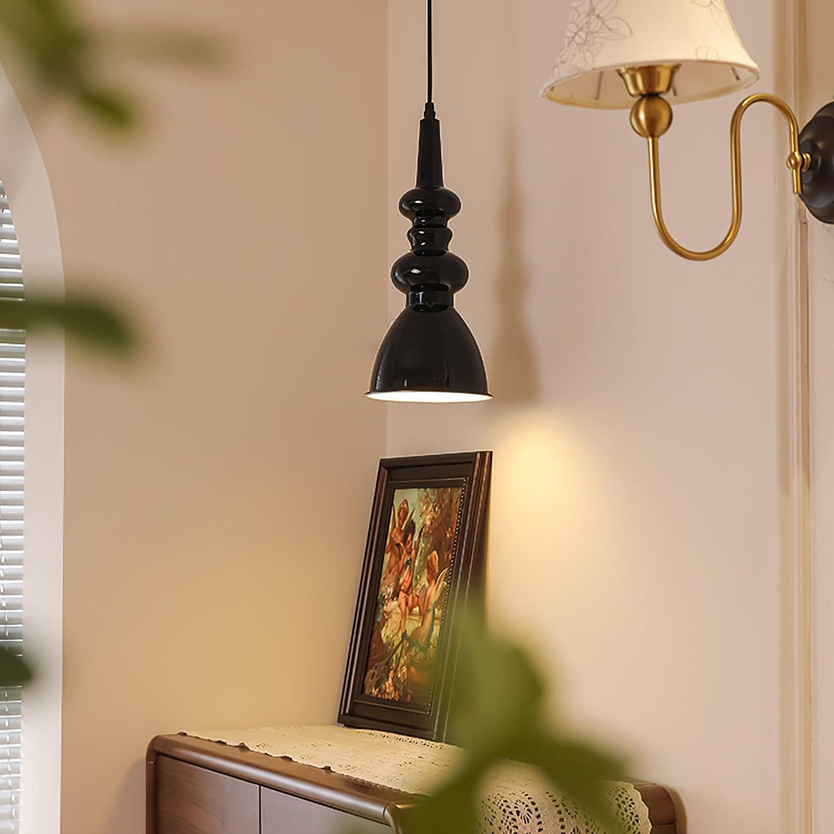 Aurvaror Nordic Art Noir Suspension Lumière
