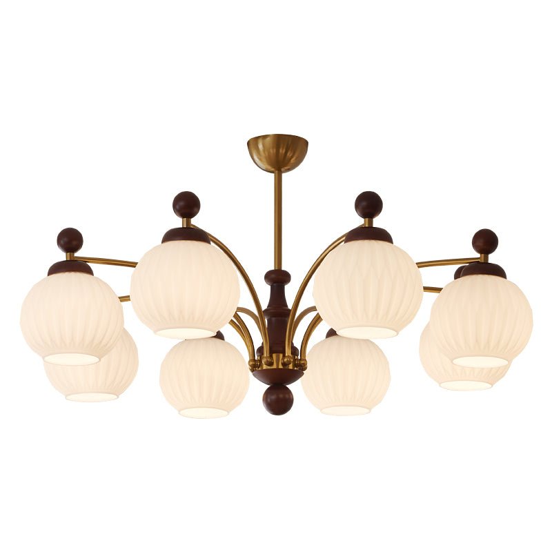 Virara Lustre Classique Orbe Bois Verre Traditionnel