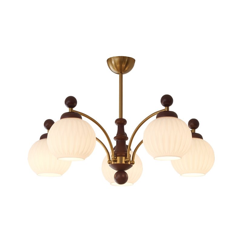 Virara Lustre Classique Orbe Bois Verre Traditionnel