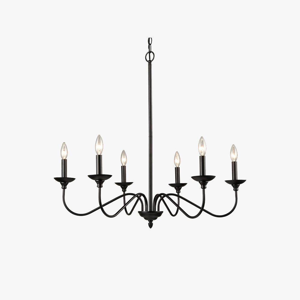 Silva Lustre Bougie LED Moderne, Métal, Noir, Chambre à Coucher