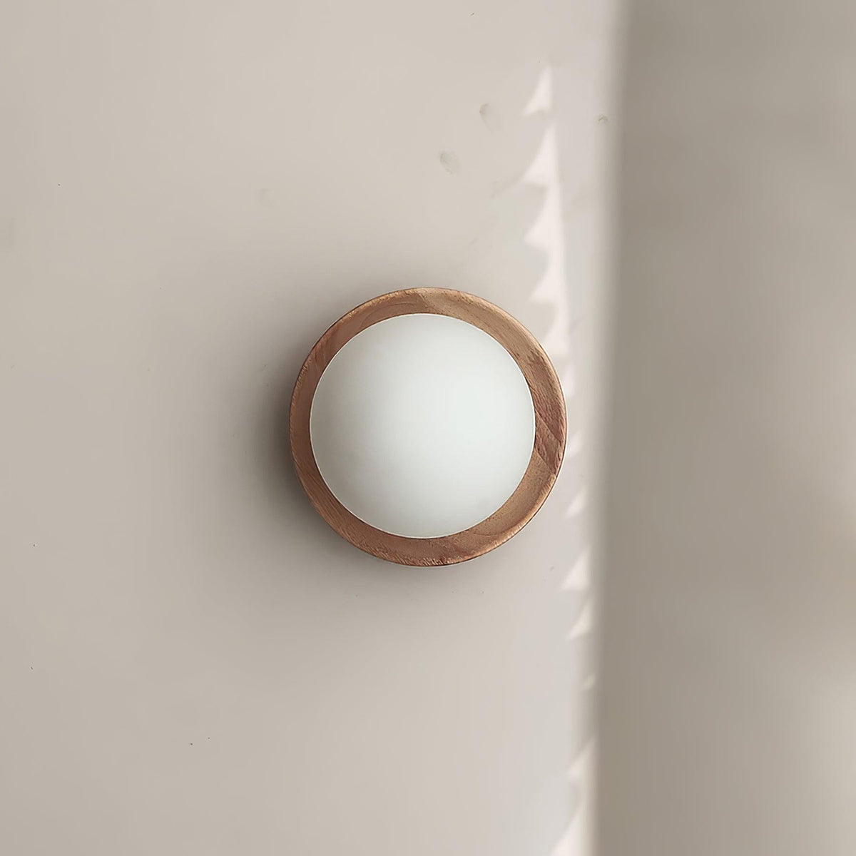 Wall Lamp Metal Body with Wood Rim Minimalist Style-Neutral Decor
