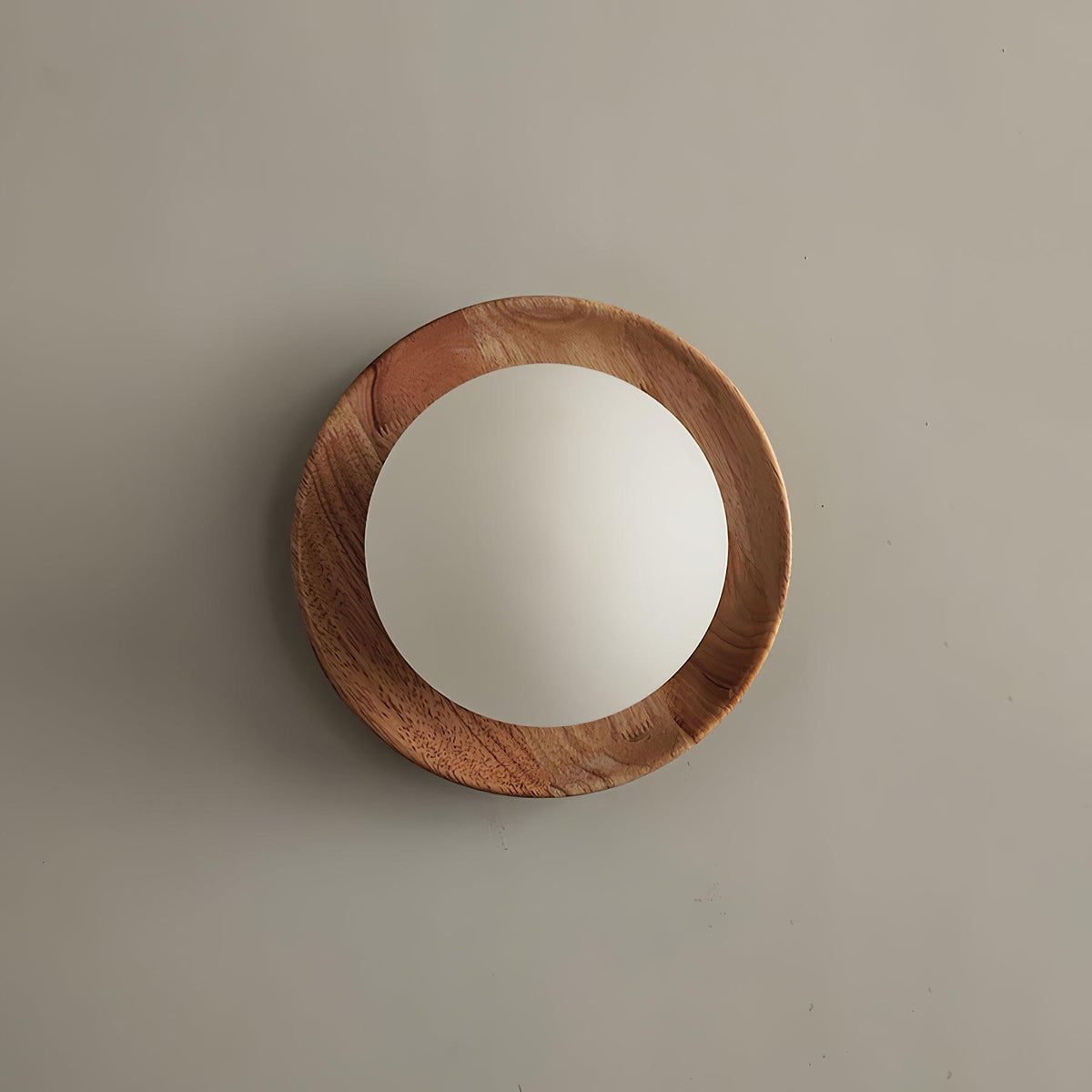 Wall Lamp Metal Body with Wood Rim Minimalist Style-Neutral Decor
