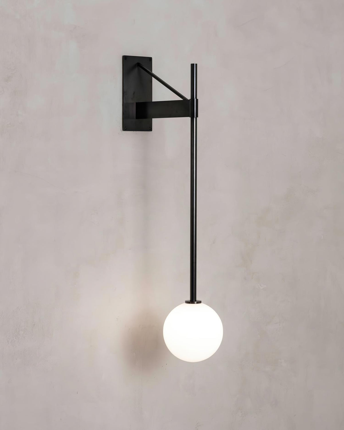 Wall Lamp Metal Rod Glass Globe Minimal Lamp Fixture Bedside-Neutral Decor