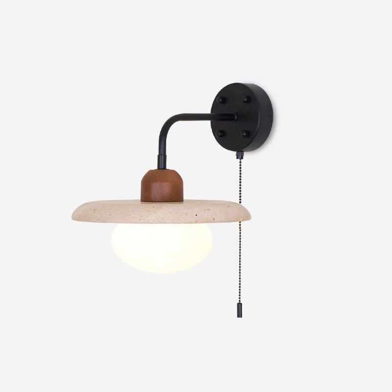 Solaro Travertine Wall Light Pull Chain Switch-Neutral Decor
