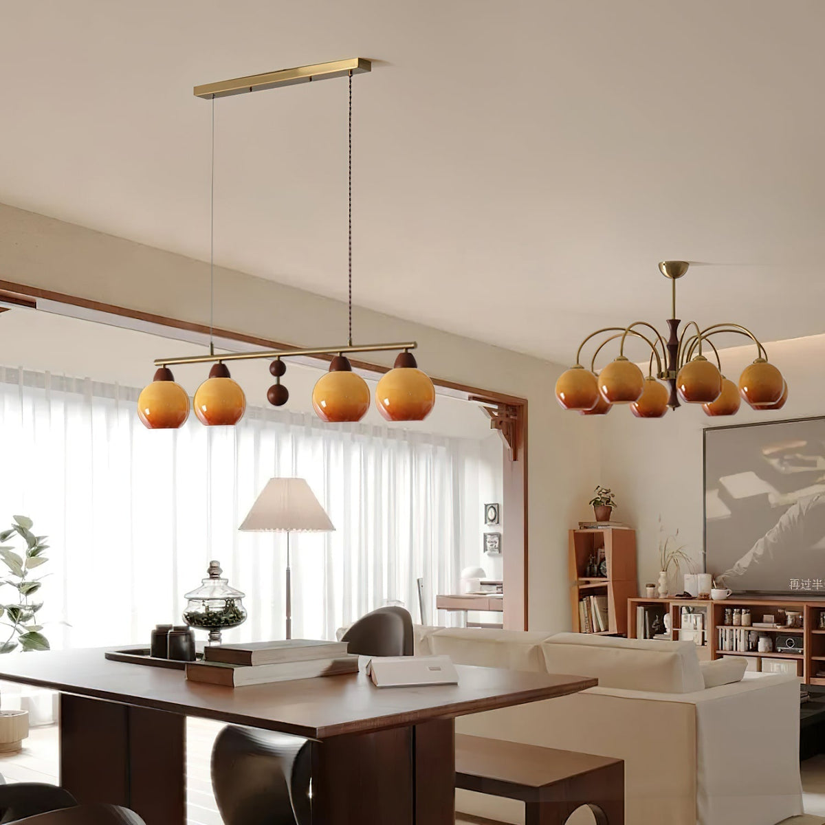 Amara Hand-blown Glass Chandelier-Neutral Decor