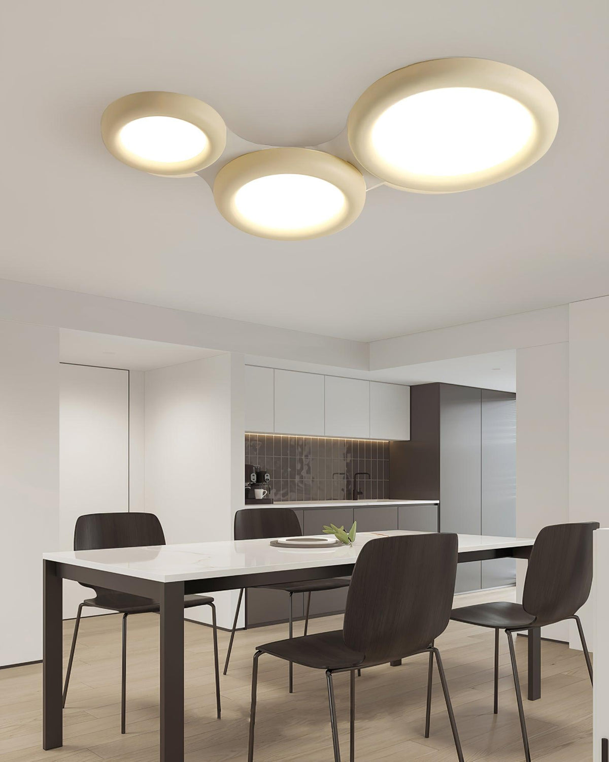 Ceiling Light Beige Flush Mount with Canopy Minimalist-Neutral Decor