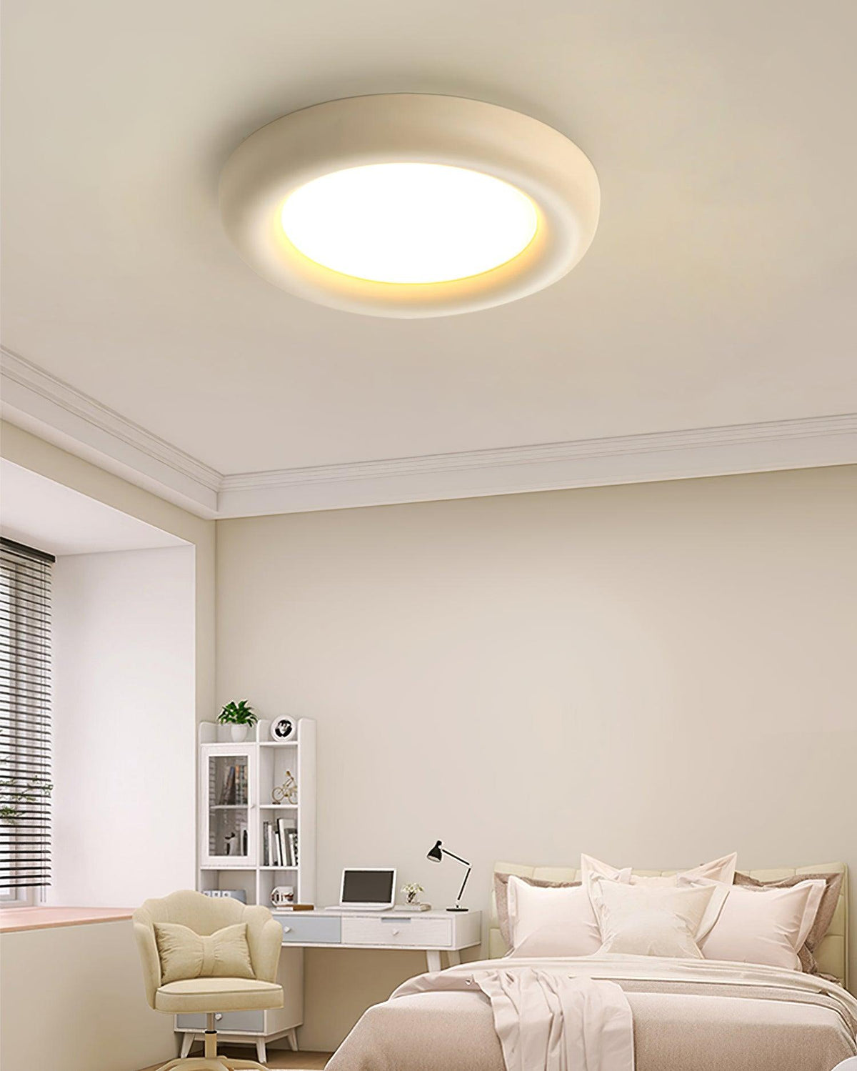 Ceiling Light Beige Flush Mount with Canopy Minimalist-Neutral Decor