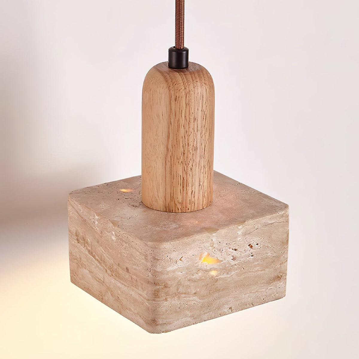 Ritta Square Travertine Pendant Light-Neutral Decor