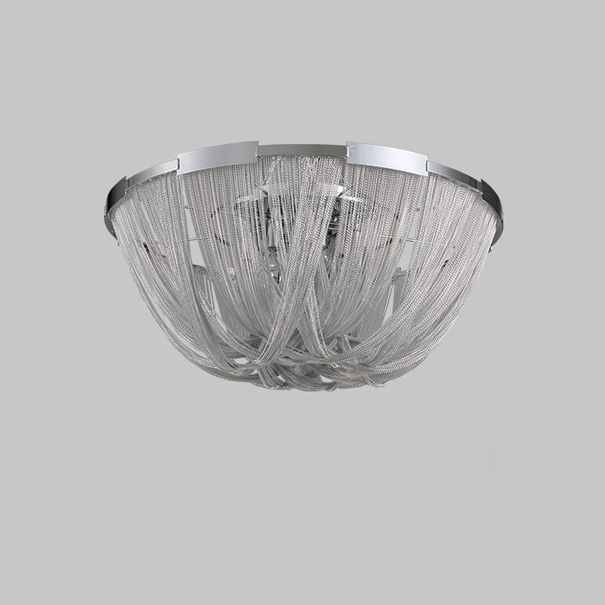 Lucella Plafonnier Frange Chaîne Cadre Nickel