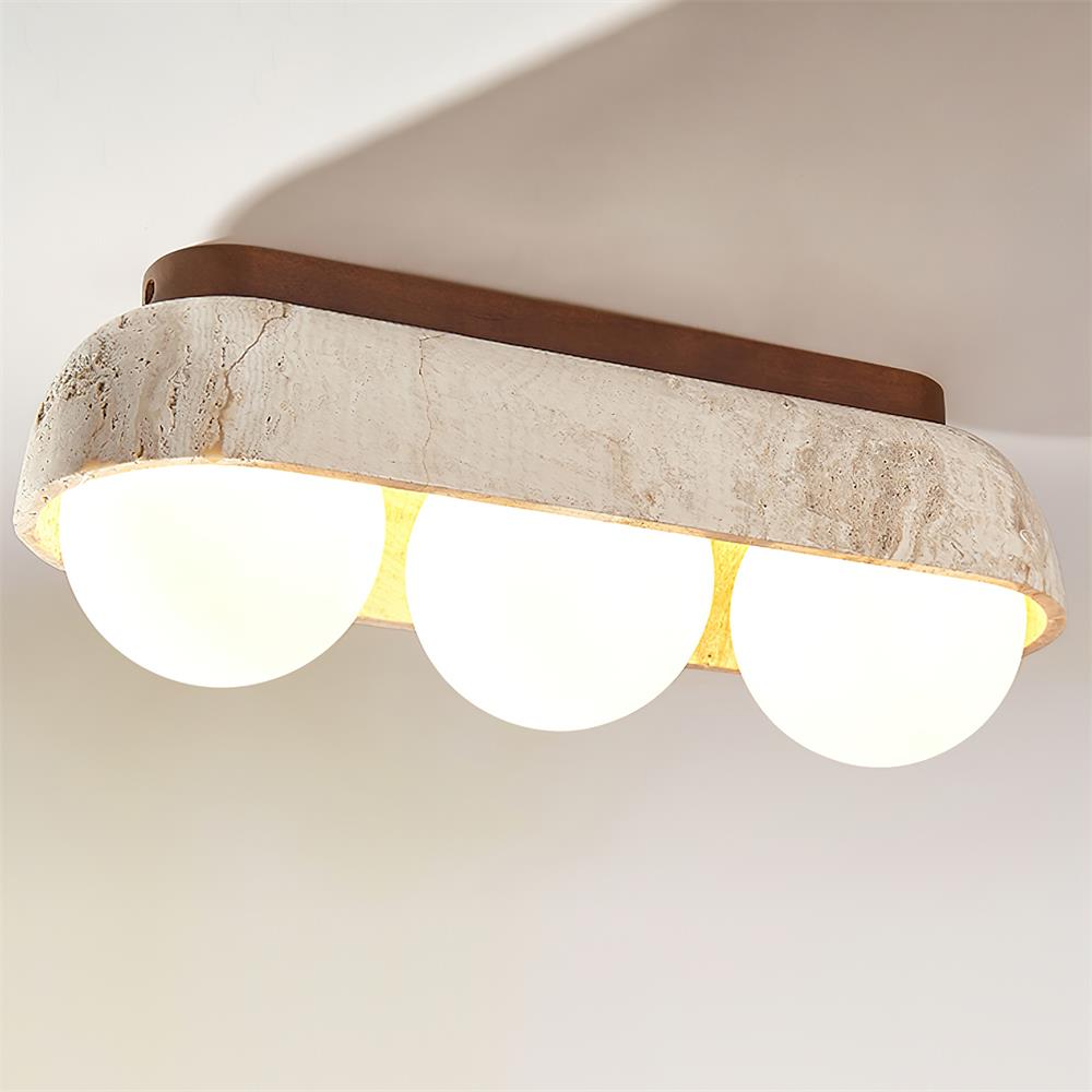 Ritta Ceiling Light Travertine Rectangular-Neutral Decor