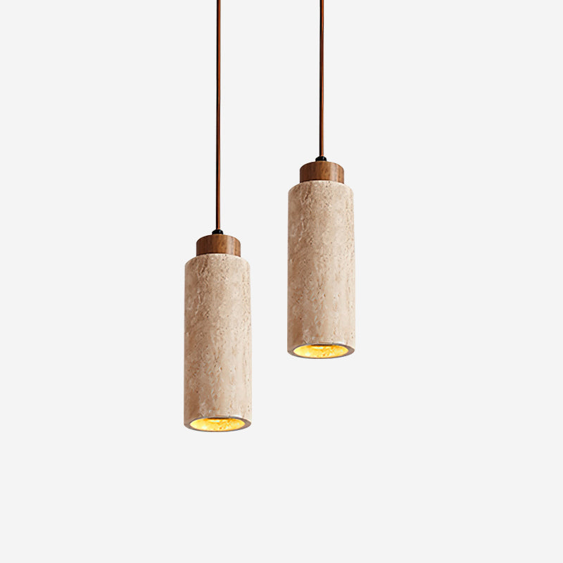 Nerova Pendant Light Travertine Wood Minimalist-Neutral Decor