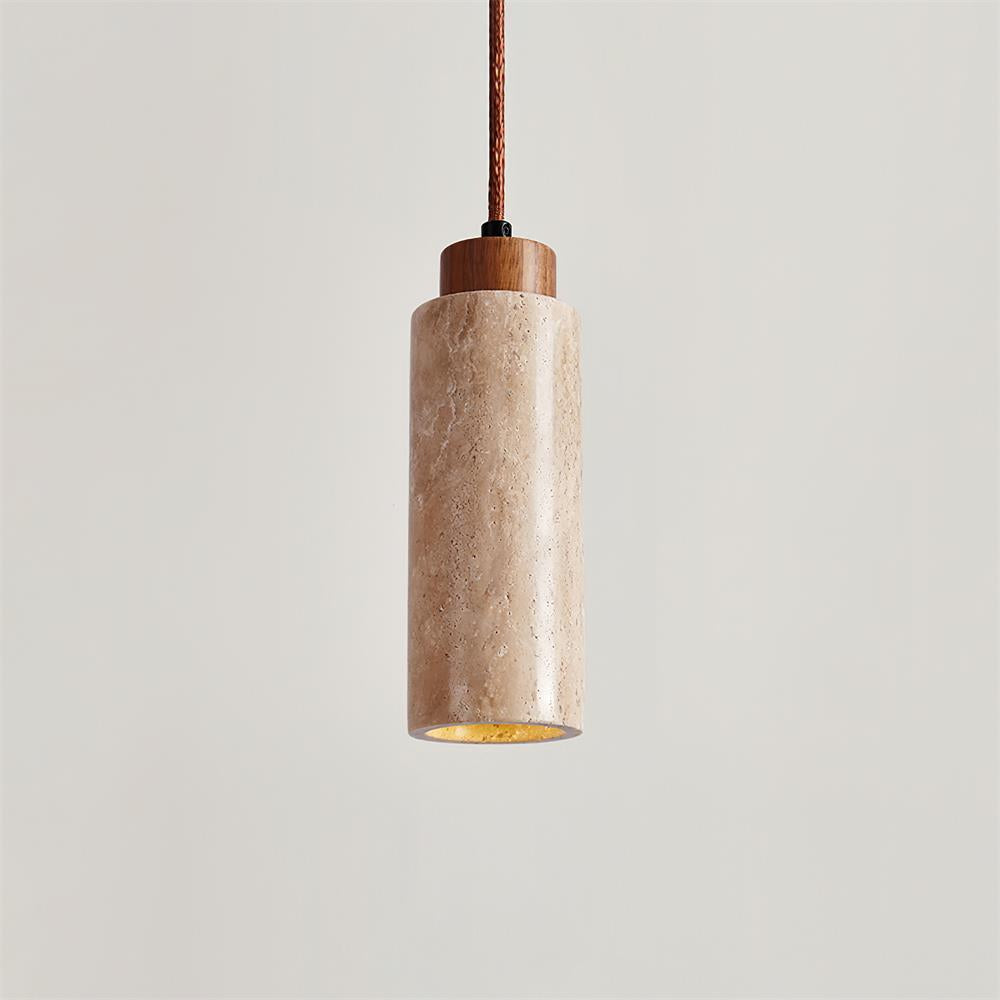 Nerova Pendant Light Travertine Wood Minimalist-Neutral Decor