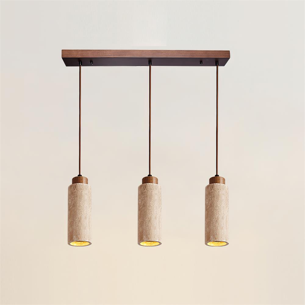 Nerova Pendant Light Travertine Wood Minimalist-Neutral Decor