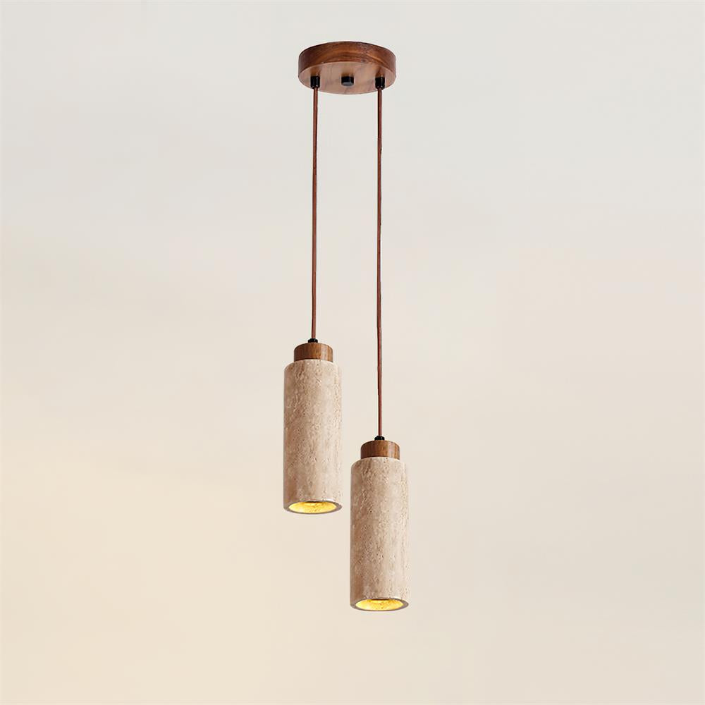 Nerova Pendant Light Travertine Wood Minimalist-Neutral Decor